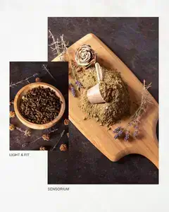 Herbs and spices on wooden board