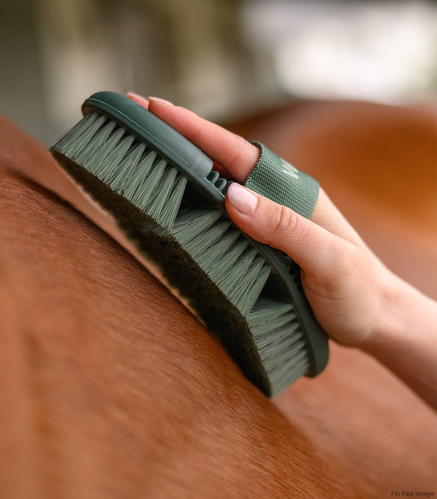 Flex horse grooming brush, soft synthetic bristles - Image 4