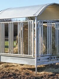 Square Hay Rack for Horses with Safety Feeding Barrier