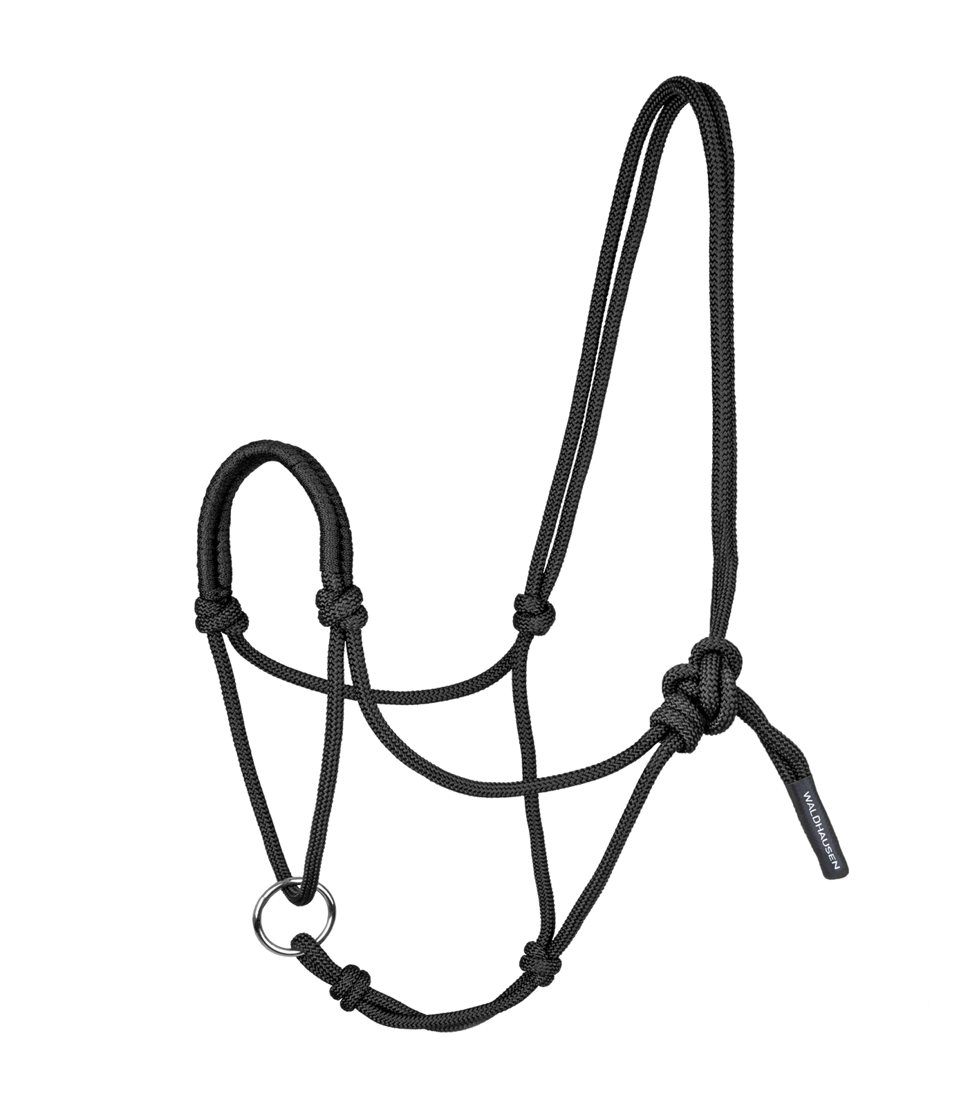 Knotted halter with movable ring