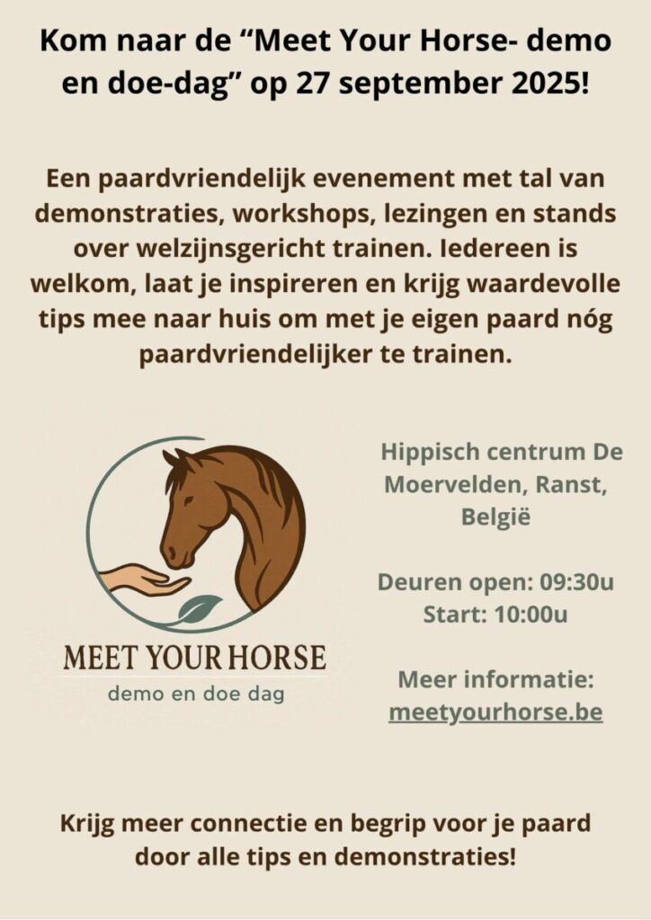 FLO FÉA Event agenda 4 Kom naar Meet Your Horse Demo en Doe dag op 27 september in Ranst
